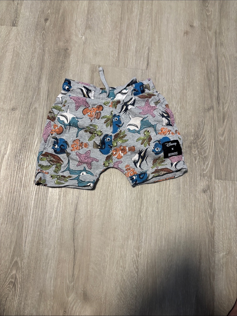 Bonds Gray Kids Shorts with Colorful Finding Nemo Characters